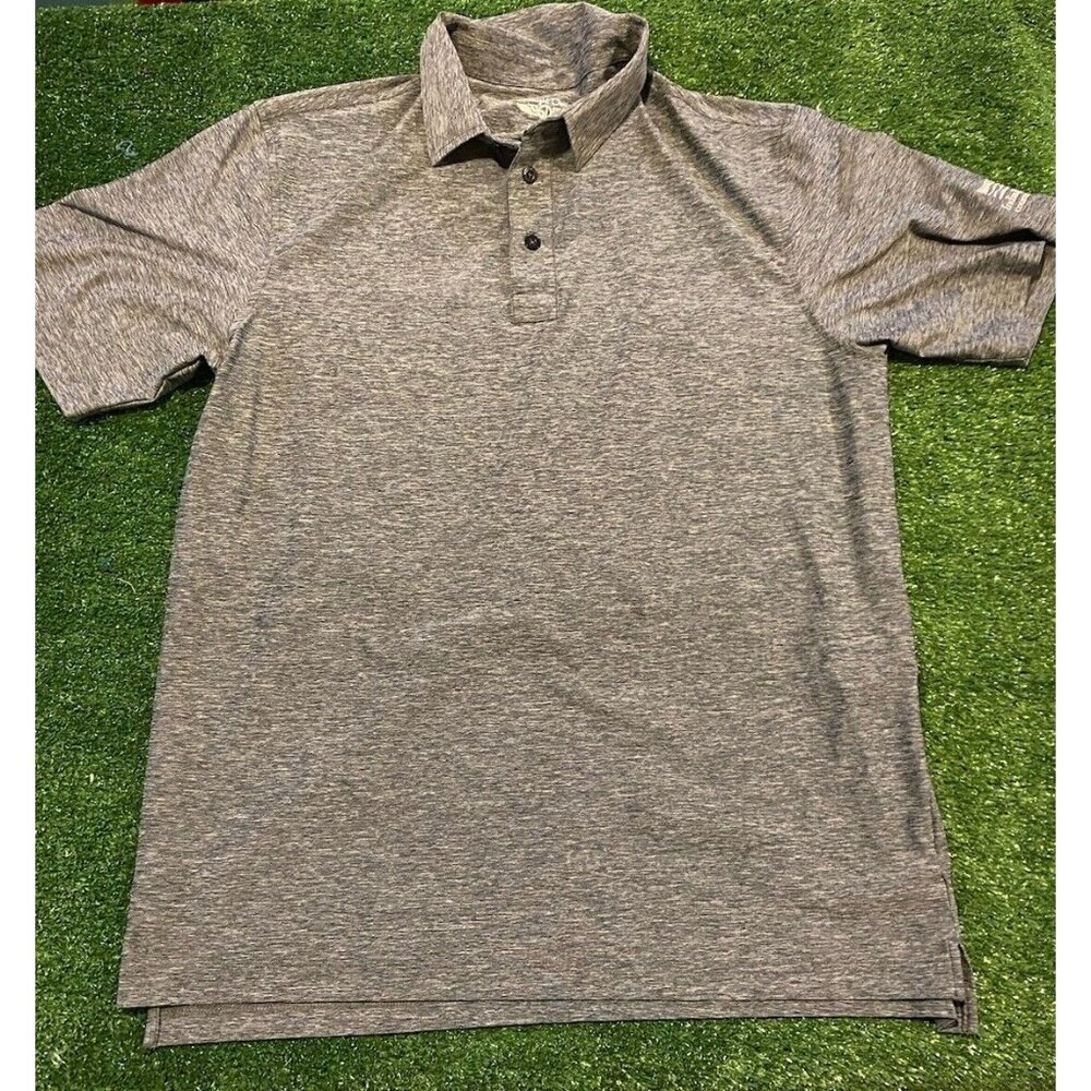 Straight Down shirt mens large gray golf polo solid casual active casual 9
